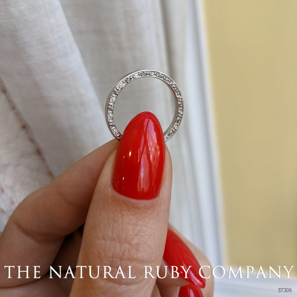 18K White Gold Men's Plain Band