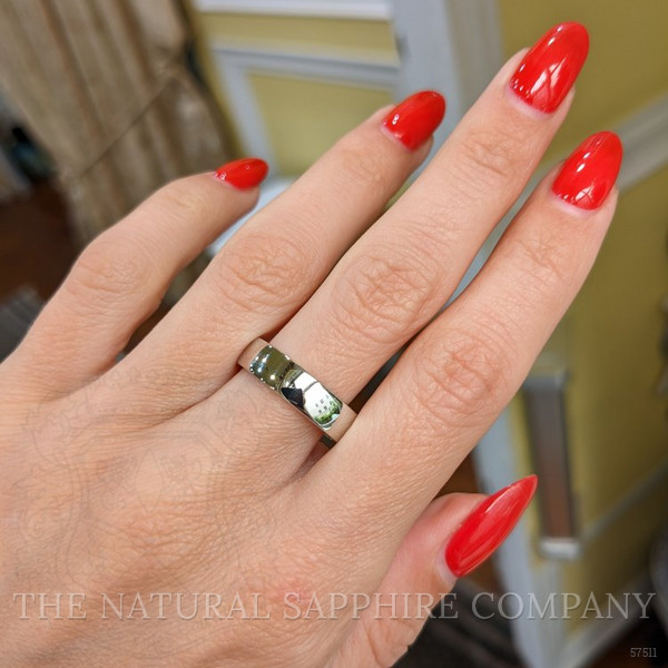 18K White Gold Men's Plain Band