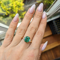 Platinum 950 Three Stone Ring Setting Life Style