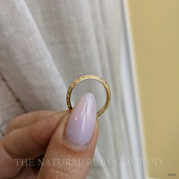 18K White Gold Antique Style Plain Band