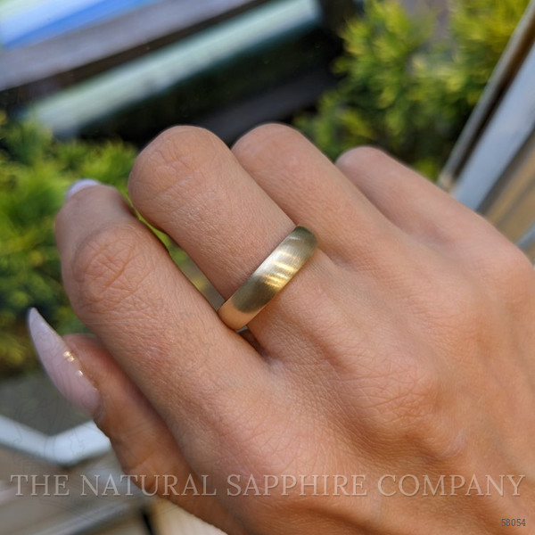 18K White Gold Men's Plain Band