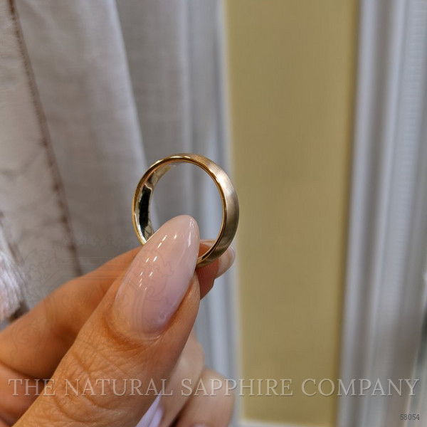 18K White Gold Men's Plain Band