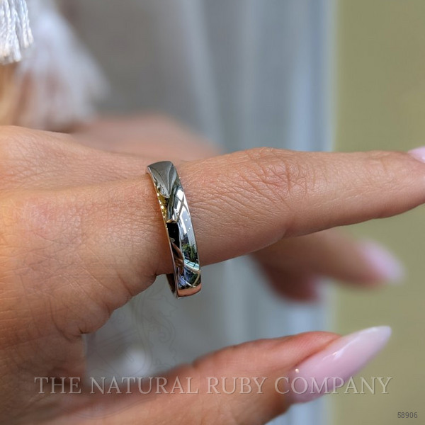 14K White Gold Men's Plain Band