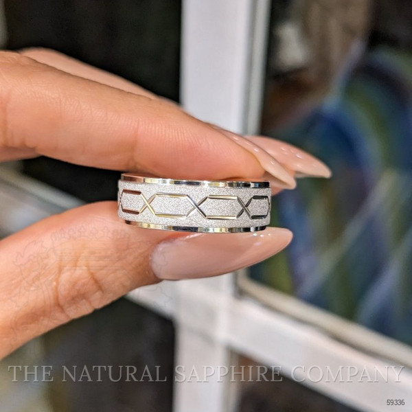 14K White Gold Men's Plain Band