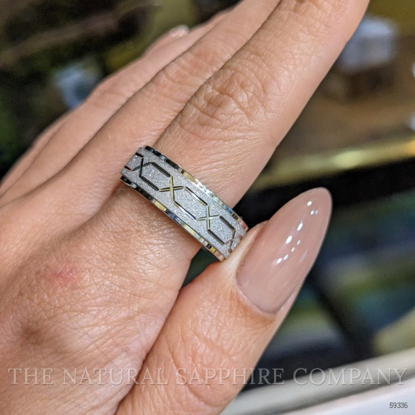 14K White Gold Men's Plain Band