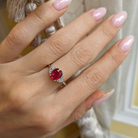 14K Yellow Gold Three Stone Ring Setting Life Style