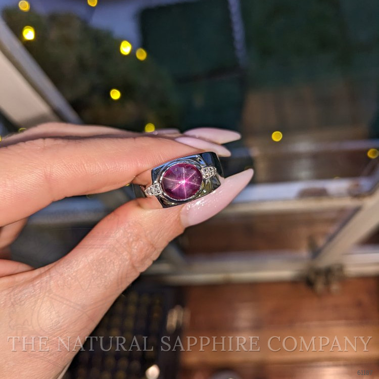 18K White Gold Men's Ring Setting JS1372W18 The Natural Ruby Company