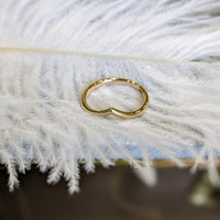 14K White Gold Curved Plain Band Life Style