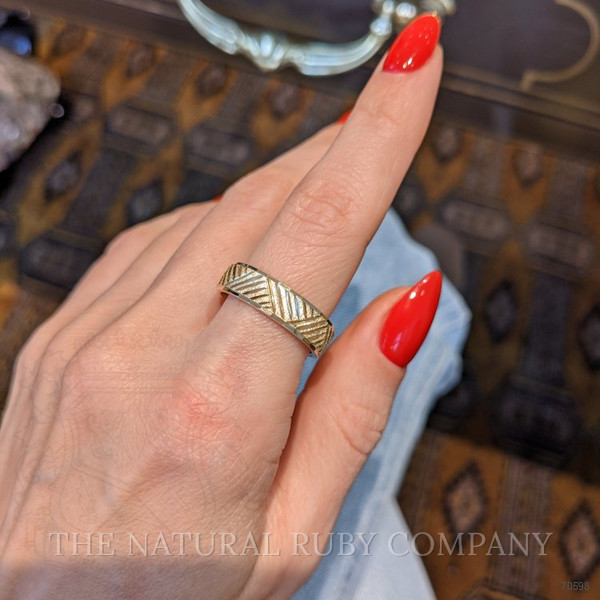 18K White Gold Men's Plain Band