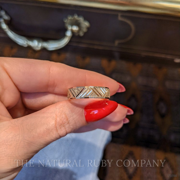 18K White Gold Men's Plain Band