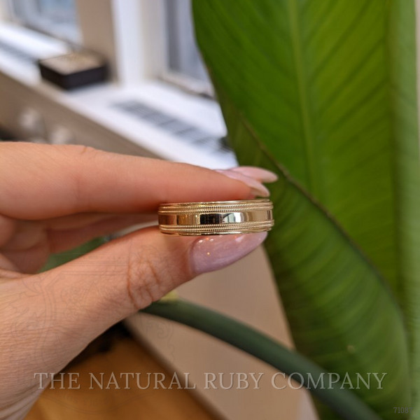 14K White Gold Men's Plain Band