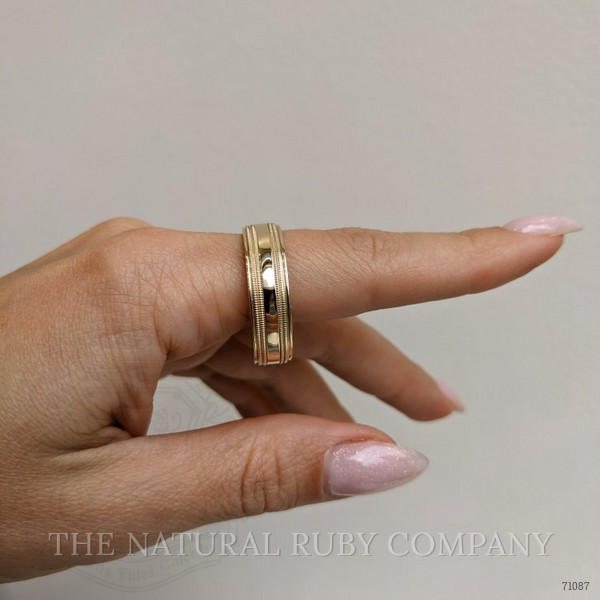 14K White Gold Men's Plain Band