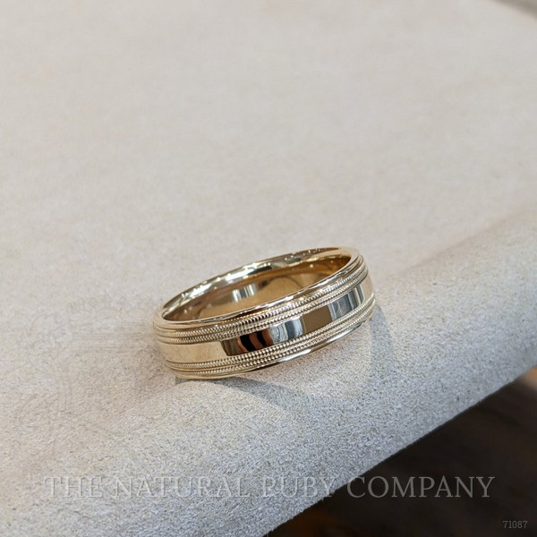14K White Gold Men's Plain Band