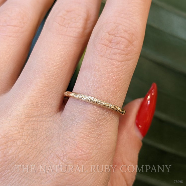 14K White Gold Antique Style Plain Band