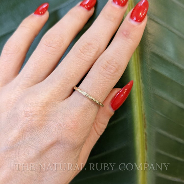 14K White Gold Antique Style Plain Band