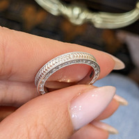 18K White Gold Antique Style Plain Band Life Style