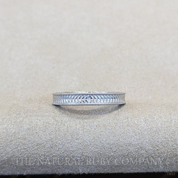 14K White Gold Antique Style Plain Band