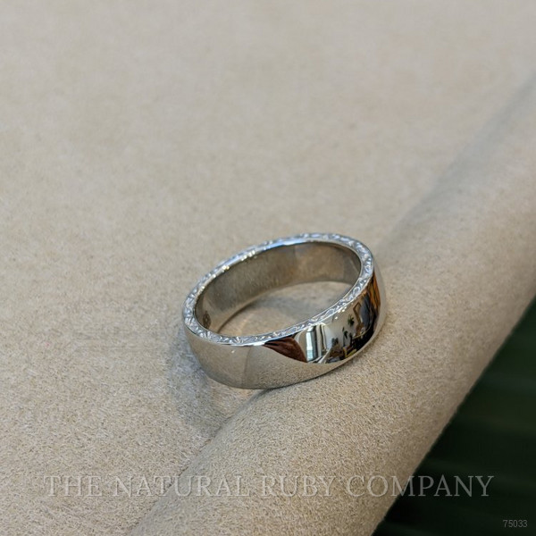 18K White Gold Men's Plain Band