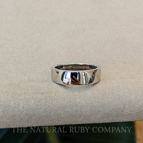 18K White Gold Men's Plain Band