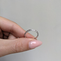 14K White Gold Antique Style Plain Band Life Style