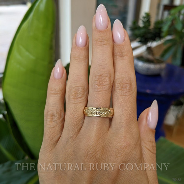 14K White Gold Men's Plain Band