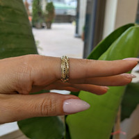 18K White & Yellow Men's Plain Band Life Style