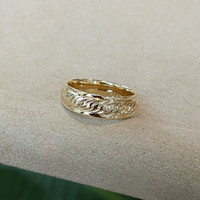 18K White & Yellow Men's Plain Band Life Style