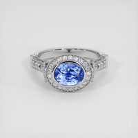 2.68 Ct. Blue Sapphire Ring, Platinum 950 1