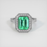 2.59 Ct. Emerald Ring, Platinum 950 1