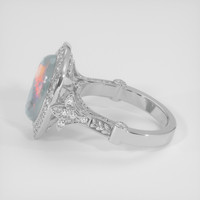 3.69 Ct. Multi Color Black Opal (Dark Opal) Ring, Platinum 950 4