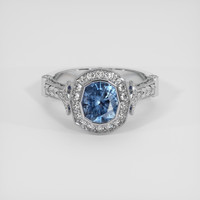 1.53 Ct. Blue Sapphire Ring, Platinum 950 1