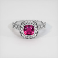 1.33 Ct. Padparadscha Sapphire Ring, Platinum 950 1