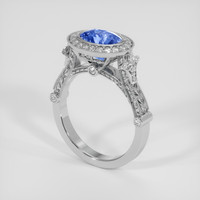 2.84 Ct. Blue Sapphire Ring, Platinum 950 2