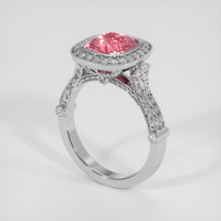 3.03 Ct. Padparadscha Sapphire Ring, Platinum 950 2