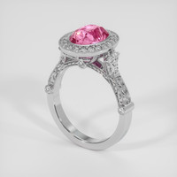 3.48 Ct. Padparadscha Sapphire Ring, Platinum 950 2