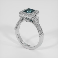 1.58 Ct. Greenish Blue Sapphire Ring, Platinum 950 2