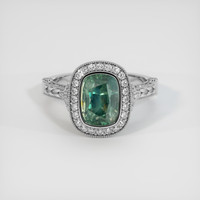 4.50 Ct. Bluish Green Sapphire Ring, Platinum 950 1