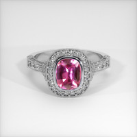 1.29 Ct. Purplish Pink Sapphire Ring, Platinum 950 1