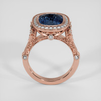 6.15 Ct. Blue Sapphire Ring, 14K Rose Gold 3