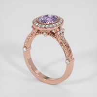 3.05 Ct. Purple Sapphire Ring, 14K Rose Gold 2
