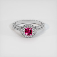 0.76 Ct. Pinkish Red Ruby Ring, 10K White Gold 1