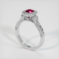 0.76 Ct. Pinkish Red Ruby Ring, 10K White Gold 2