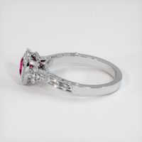 0.76 Ct. Pinkish Red Ruby Ring, 10K White Gold 4