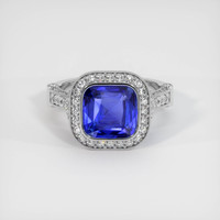 4.13 Ct. Blue Sapphire Ring, 14K White Gold 1