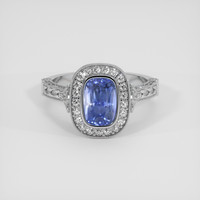 3.00 Ct. Blue Sapphire Ring, 14K White Gold 1