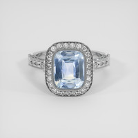 2.99 Ct. Blue Sapphire Ring, 14K White Gold 1