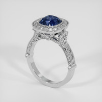 3.05 Ct. Blue Sapphire Ring, 14K White Gold 2