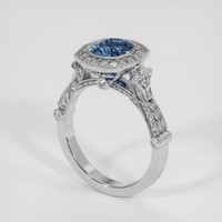 1.53 Ct. Blue Sapphire Ring, 14K White Gold 2