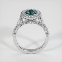 2.55 Ct. Greenish Blue Sapphire Ring, 14K White Gold 3