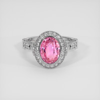 3.48 Ct. Padparadscha Sapphire Ring, 14K White Gold 1